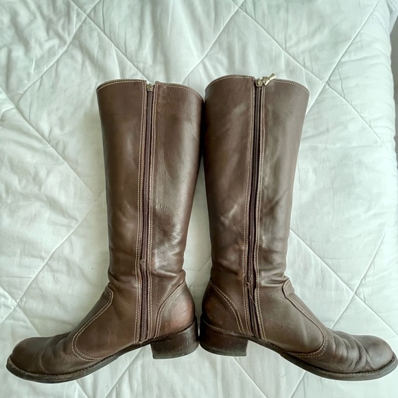 BROWN LEATHER RIDING BOOTS - Picture 6 of 8